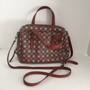 Fossil Sydney Purse Handbag Crossbody Satchel Colorful Geometric